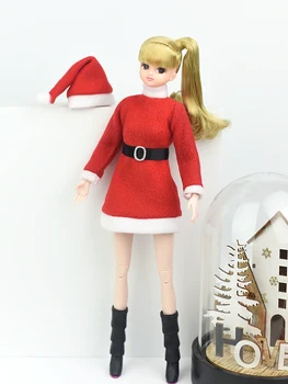 Hat + Dress + Batai / Pliušinis Žiemą Dėvėti Raudonos Kalėdų Kostiumas / Lėlės, Aksesuarų, Drabužių, Žaislų Barbie Xinyi Lėlės, Žaislai Mergina