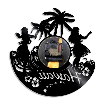 Havajų Saulė Vasaros Atostogų Planavimo Šalies Vinilo Įrašas Sieninis Laikrodis Atostogų Įdomus Rankų Darbo Senovinių Meno Laikrodis
