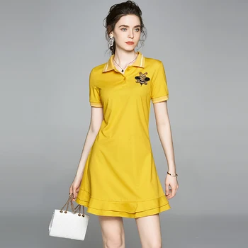 HAYBLST Prekės Marškinėliai Suknelė Moterims 2020 Naujas Vasaros trumpomis Rankovėmis Plius Dydis Drabužių Vestidos Aukštos Kokybės Europos Stiliaus Drabužių
