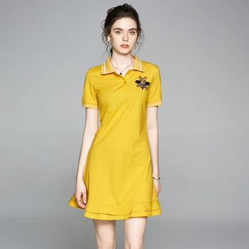 HAYBLST Prekės Marškinėliai Suknelė Moterims 2020 Naujas Vasaros trumpomis Rankovėmis Plius Dydis Drabužių Vestidos Aukštos Kokybės Europos Stiliaus Drabužių