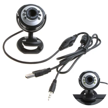 HD Mini Kameros, 360 Laipsnių Kompiuterinės Kameros, USB 2.0 50.0 M 480P 6 LED HD Kameros Su MIC PC Nešiojamas Vaizdo Įrašymo Interneto Kameros