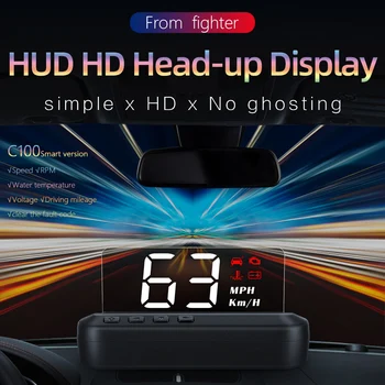Head Up Display C100-HUD OBD2 II EUOBD prekinis, galinis Stiklo Auto Elektroninių Įtampos Signalo greičio viršijimo Perspėjimo Sistema, Projektorius, Automobilių HUD