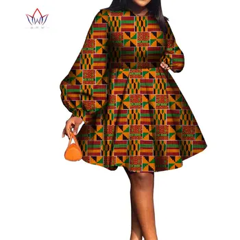 Heidi bazin Riche Afrikos Sluoksniuotos Rankovėmis Suknelės Moterims Dashiki Spausdinti Moterų Suknelės, Vestidos Moterys Afrikos Drabužių Kelio Ilgis WY8367