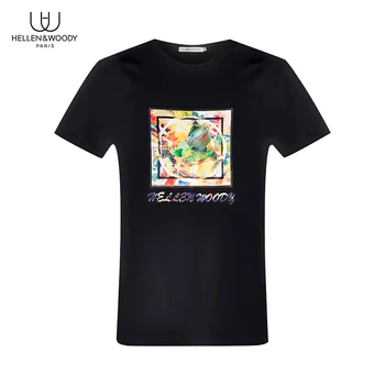 Hellen&Sumedėjusių Mens Mados Slim Fit Driežas Modelį, Print T-Shirt Atsitiktinis O-Kaklo Medvilnės Trumpas Rankovėmis Drabužius