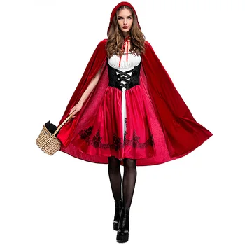 Helovinas Moterų Merginos Little Red Riding Hood Kostiumas Ponios Pasaką Pasakų Knyga Savaitę Išgalvotas Suknelė