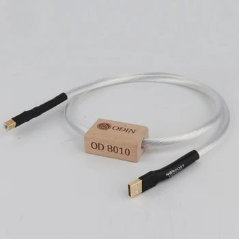 Hifi ODIN Aukščiausios klasės Sidabro Padengtą + shield USB Kabelis Aukštos Kokybės, A Tipo B Tipo Hi-end Duomenų Kabelis VPK