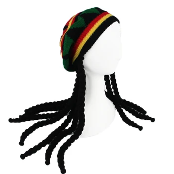 Hip-Hop Bžūp Megzti Perukas Nerijos Skrybėlę Vyrų Jamaikos Bob Marley Rasta Kepuraitė Žiemos Gorra Hombre Drei Reggae Czapka Zimowa