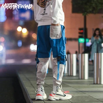 Hip-Hop Krovinių Kelnės Vyrams Harajuku Kelnes Kratinys Juostelės Japonijos Streetwear Pantalones Hombre Rudenį Kelnės Vyrams Kpop Ziajać