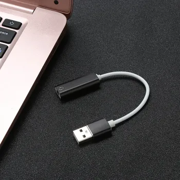HIPERDERAL USB Išorinių Garso Kortelių Keitiklis USB Jack 3.5 mm Jack Adapteris, Stereo Adapteris, Mikrofonas Garso plokštė PS3 PC 19Feb13