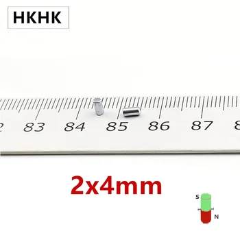 HKHK 200-5000 VNT mini magnetas Dia.2x4 mm mm mini magnetas encoder 2mm x 4 mm stiprios magnetinės standartas 2x4 mm