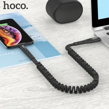 HOCO USB Kabelis Apple 2.4 Greitas Duomenų Įkrovimo Kabelis Medvilnės lobis elastinga Sync Įkroviklis iPhone 6 7 8 11 Pro X Xs Max XR