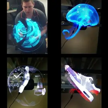 Holograma Projektoriaus Ventiliatoriaus Wifi 3D 638 LED Holografinio Vaizdo Lempa Player 3D Nuotolinio Reklamos Rodymo Projektoriaus Šviesos Su 16G TF