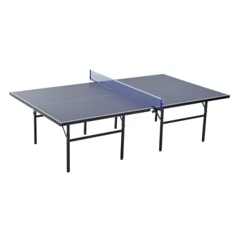 HOMCOM Mesa de Ping Pong Plegable con Raudona 152.5x274x76cm Tenso de Mesa y Medžiaga de Acero y MDF lt Spalva Azul
