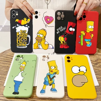 Homeras J Simpson Juokinga Bart Simpson Coque Animacinių filmų Telefono dėklas Skirtas iPhone 12 11 PRO MAX 6s 8 7Plus XR XS Max SE 2020 Minkštos TPU Dangtis