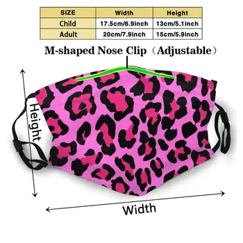 Hot Pink Leopard Print Apsaugos Nuo Dulkių Filtras Vyrai, Moterys, Vaikai, Mergaitė, Berniukas Paauglių Burnos Kaukės Cheetah Cheetah Spausdinti Cheetah Modelis