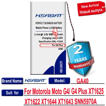 HSABAT GA40 3600mAh Baterija Motorola Moto G4 už Moto G4 Plius XT1642 XT1640 xt1626 XT1625 XT1622 XT1644 XT1643 SNN5970A