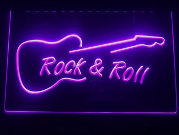 I303 rokenrolo Gitara Muzikos NAUJA LED Neon Light Pasirašyti
