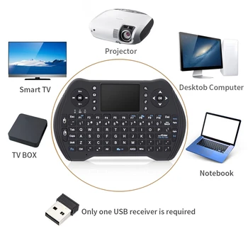 I8 MT10 2.4 GHz Mini Wireless Keyboard su Touchpad Android TV Box PC Nešiojamas kompiuteris
