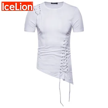 IceLion 2021 m. Vasarą Naujų Neteisėtų trumpomis Rankovėmis Marškinėlius Vyrų Mados Atsitiktinis Hip-Hop Streetwear Vyrai T-shirt Slim Tinka Kietas marškinėliai
