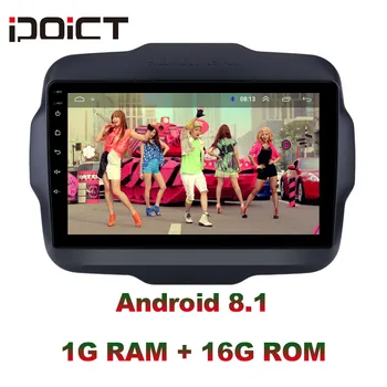IDOICT Android 9.1 Automobilio DVD Grotuvas GPS Navigacija, Multimedia Už JEEP Renegade Radijo 2016-2017 automobilio garso sistema-wifi