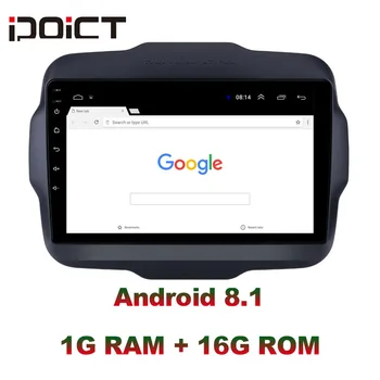 IDOICT Android 9.1 Automobilio DVD Grotuvas GPS Navigacija, Multimedia Už JEEP Renegade Radijo 2016-2017 automobilio garso sistema-wifi