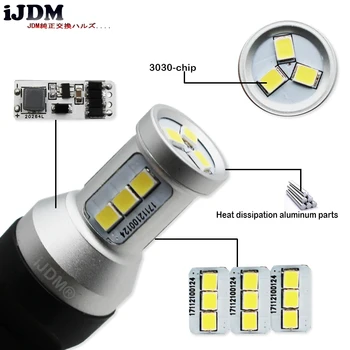 IJDM 6000K Balta 7443 T20 W21W LED Didelės Galios 12-SMD 3030 LED Lemputes 2009-2016 
