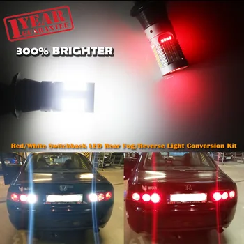 IJDM Automobilių 7440 LED Balta/Raudona Dual-Spalva Canbus W21W T20, led Lemputes, 2016 m.-iki Mazda MX-5 Backup Atvirkštinio Žibintai ir Galiniai Rūko žibintai