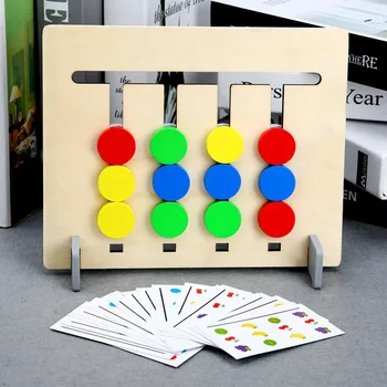 Ikimokyklinio Mokymosi Žaislai, Skaidrių Spalvų, & Formos Atitikimo Smegenų Erzinti Loginis Žaidimas Montessori Ugdymo Mediniai Žaislai Vaikams C0644H