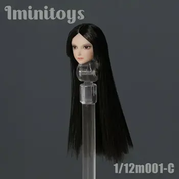 Iminitoys 1:12 Anime Moterų Galvos Skulptūra M001C Tilptų 6