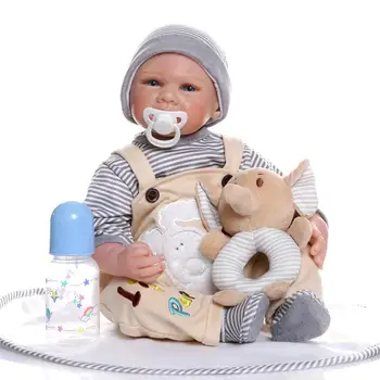 Imituojamas Silikono Lėlės Reborn Baby Silikono Lėlės Kūno 50cm Strape Apranga Su Įdaryti Žaislas