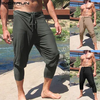 INCERUN 2020 Plus Size Vyrų Atsitiktinis Kelnės Kietas Slim Fit Poilsiu Raišteliu Tiesios Kelnės Vyrams Laisvalaikio Vasaros Pantalon Hombre