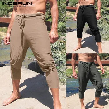 INCERUN 2020 Plus Size Vyrų Atsitiktinis Kelnės Kietas Slim Fit Poilsiu Raišteliu Tiesios Kelnės Vyrams Laisvalaikio Vasaros Pantalon Hombre