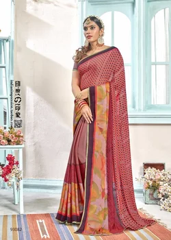 Indija Sarees Tradicinio Siuvinėjimo Kostiumas Etninio Stiliaus Kurtas Moteris Veiklos Šokio Kostiumai Spalvingas Vestuvių Saree