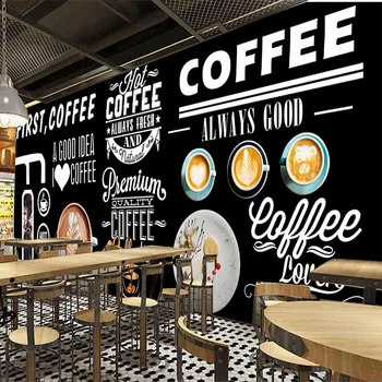 Individualizuotos Fono paveikslėlį Europos Stiliaus Lentos 3D Ranka-dažytos Kavos Parduotuvė Restoranas Fono Sienos Popieriaus Vintage Photo Sienos Freskos