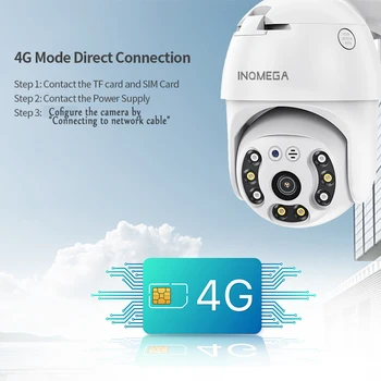 INQMEGA 4G Kamera, WIFI, 2MP 1080P PTZ Kamera Dome Belaidžio ryšio GSM SIM Kortelė IP Kamera, Apsaugos Lauko CCTV P2P ir SPINDULIŲ Naktinio Matymo 30M