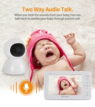 INQMEGA Kūdikio stebėjimo 2MP HD Naktinio Matymo Dviejų krypčių Pokalbių 5 Colių Auklės Vaizdo Kamera 8 Lopšines Įrašymo& Playbacking Su SD Kortelę
