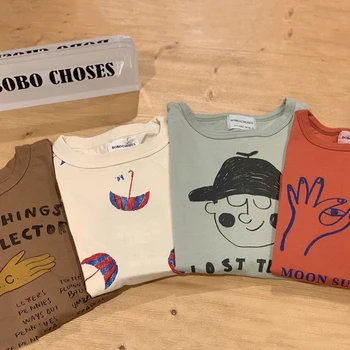 Ins 2020 Bobo Vaikiški Marškinėliai Mergaitėms Berniukų Marškiniai Boy Girl Kūdikio Marškinėlius Animacinių Filmų Tee Enfant Marškinėliai Juokinga, Vaikų Drabužiai