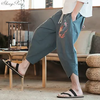 Internete Kinų Parduotuvės Vasaros Haremo Kelnės Kimonos Kelnės Plius Dydis Prarasti Kinų Kelnės Vyras Azijos Streetwear Kimono Kelnės V1845