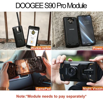 IP68 DOOGEE S90 Pro Modulinės Tvirtas Mobilusis Telefonas Gel P70 Octa Core 6GB 128GB 6.18 colių Ekranas 12V2A 5050mAh 16MP+8MP 