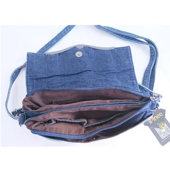 IPinee visiškai nauja, retro moterų messenger maišeliai mažų pečių maišą, aukštos kokybės Džinsinio audinio tote krepšys mažų sankabos rankinės