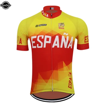 Ispanijos dviračių džersis dviračiu dėvėti marškinėliai vyrams trumpomis rankovėmis ropa ciclismo komanda dviračių drabužių maillot ciclismo drabužiai