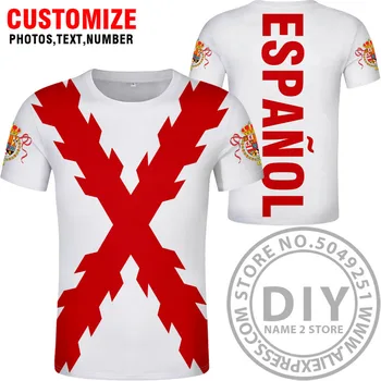 ISPANIJOS IMPERIJOS marškinėliai nemokamai užsakymą pavadinimas ispanija imperio t-shirt bordo ispaniškas katalikų monarchija spausdinimo vėliavos kryžiaus drabužiai