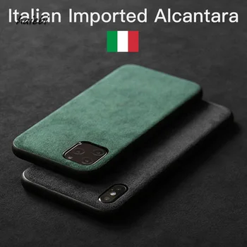 Italijos Alcantara Atveju IPhone11 Pro Max Xr X Xs Max 6s 7 8 Plius Prabanga Dirbtine Oda Verslo Telefono Atvejais SE2 Dangtis