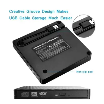 Išorinis Optinis įrenginys atveju, Portable Slim USB 3.0 DVD/CD Pakartotinio Rašytojas įrašymo įrenginys Superdrive, Nešiojamas KOMPIUTERIO 