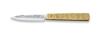 Išraiškingas peilis atgaminti Kalifas damask VG-10 8,5 cm ir žalvario, dekoruoti VG/CALIFAL