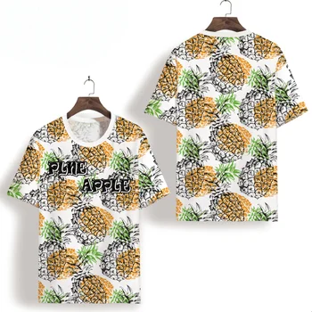 Išskirtinį ananasų modelio 3d skaitmeninis spausdinimas trumpas rankovės marškinėliai Vasaros Naujos kokybės minkštas patogus cool marškinėliai vyrams XS-7XL