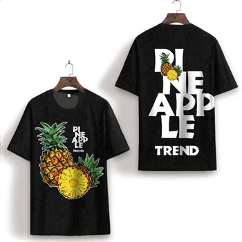 Išskirtinį ananasų modelio 3d skaitmeninis spausdinimas trumpas rankovės marškinėliai Vasaros Naujos kokybės minkštas patogus cool marškinėliai vyrams XS-7XL