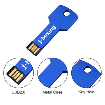 J-bokso USB Flash Drive, Metalo Rakto Formos 32GB 64GB Nykščio Pen Drive USB Atminties Lazdos 8GB 16GB Pendrives Kompiuteris Tablet Spalvinga