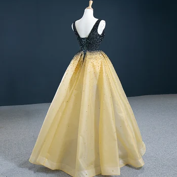 J67141 Gražus Kontrastas Nesimetriškas Vakarinę Suknelę 2020 Duobute Kristalų Giliai V-Kaklo Bakas Su Rankovių
