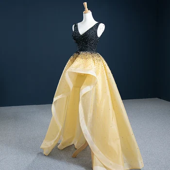J67141 Gražus Kontrastas Nesimetriškas Vakarinę Suknelę 2020 Duobute Kristalų Giliai V-Kaklo Bakas Su Rankovių